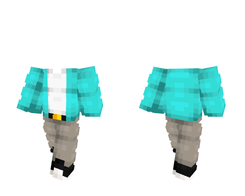 OB ~ Blue Jacket Overlaying White T w/ Belt & Jeans Minecraft skin