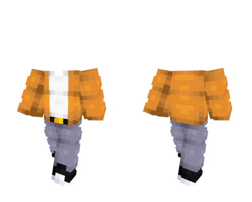 OB ~ Orange Jacket Overlaying White T w/ Belt & Jeans Minecraft skin