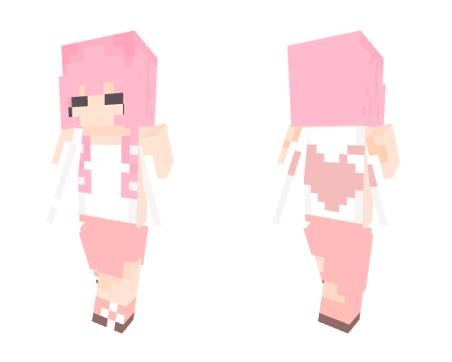 Pastel Pink Kawaii girl Minecraft skin