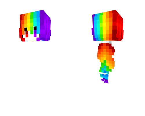 Female HB - Long Big Neon Rainbow Ponytail