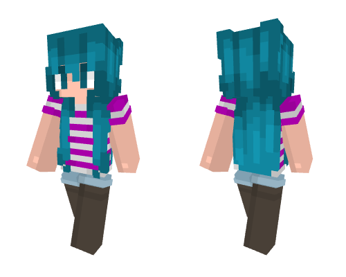 Blue hair gal. Minecraft skin