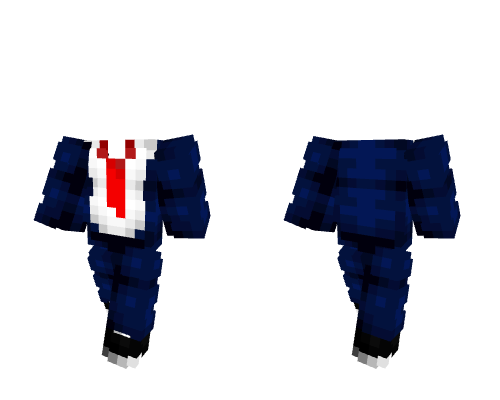 OB - Dark Blue Open Suit w/ Red Tie