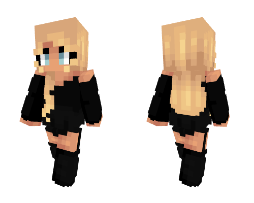 Blonde Girl in Black Outfit