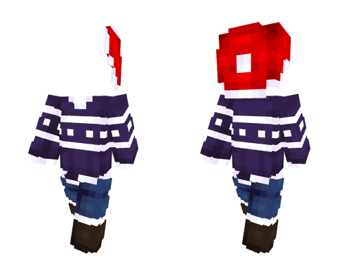 OB - Purple Ugly Sweater w/ Santa Hat & Jeans