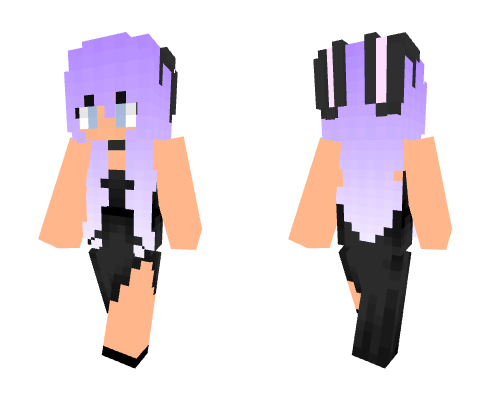 Black Dress Purple Head Minecraft skin