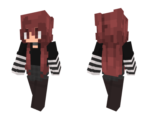 Red hair goth girl. Minecraft skin