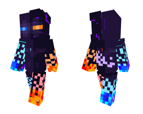 half blue half red enderman