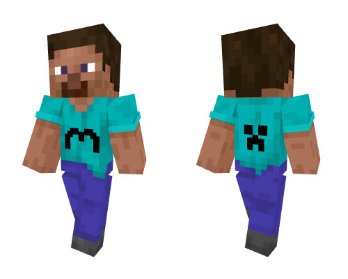 Steve wearing an "official" Minecraft blue shirt Minecraft skin