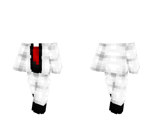 OB ~ White Suit w/ Black Undershirt w/ Red Tie Minecraft skin