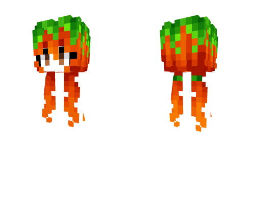 Female HB - Pumpkin Orange & Green Pigtails