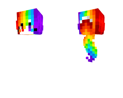 Female HB - Long Neon Rainbow Ponytail v2