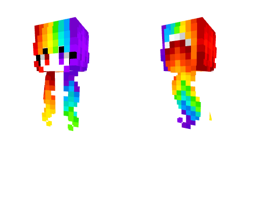 Female HB - Long Neon Rainbow Ponytail