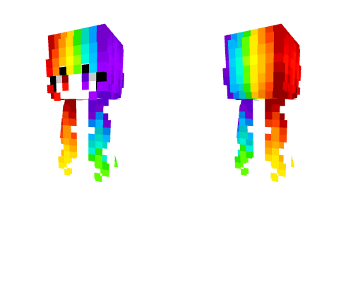 Female HB - Long Neon Rainbow Pigtails