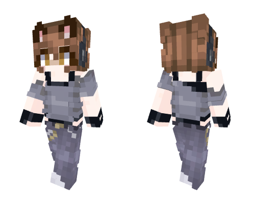 ** Dog girl with headphones ** Minecraft skin