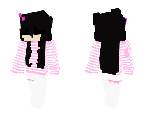 pink & white stripe girl