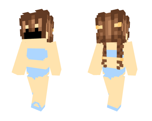 Cute light blue bathing suit Minecraft skin