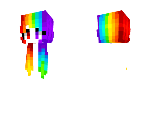 Female HB - Straight Long Neon Rainbow 