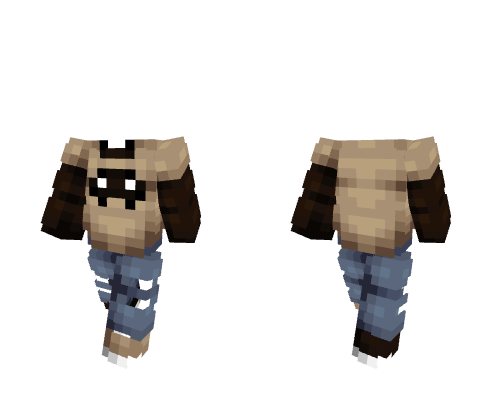OB - Brown & Cream Fit w/ Ripped Blue Jeans