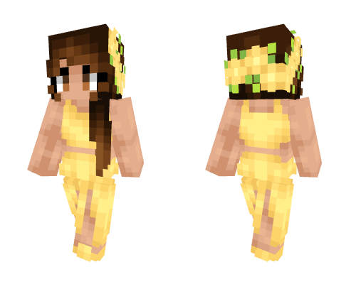 Brunette in Autumn Yellow Dress