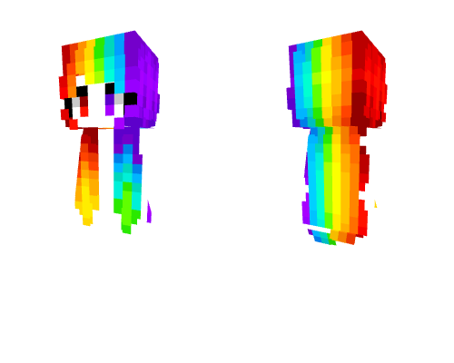 Female HB - Straight Long Neon Rainbow v2