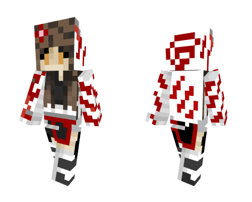 Okami wolf girl but in a hoodie Minecraft skin
