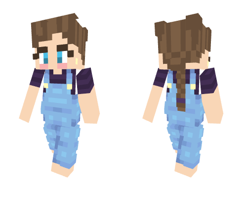 Girl with overalls and braid