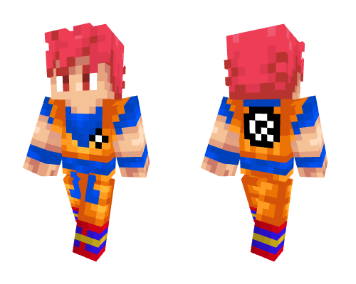 Super saiyan god son Goku Minecraft skin