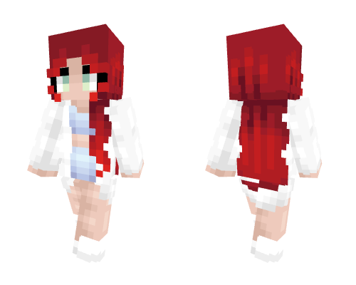Spring Redhead in Tanktop With Coat