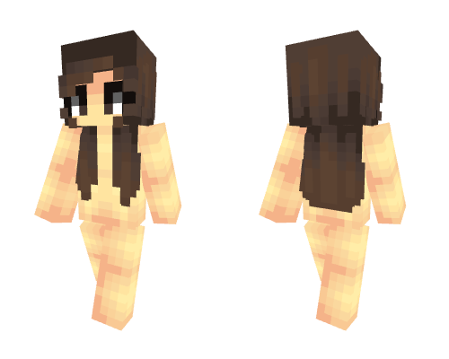 Skin Base - Female w/ Straight Brunette Hair