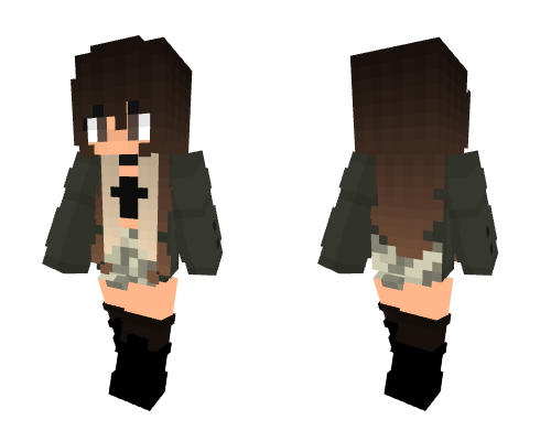 Two Tone Hair and Camo Skirt Minecraft skin
