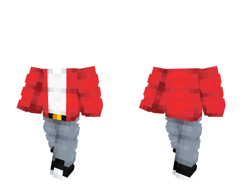 OB ~ Red Jacket Overlaying White T w/ Belt & Jeans Minecraft skin