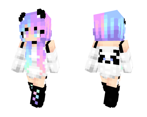 Pastel Neon Rave Panda ~ Commission